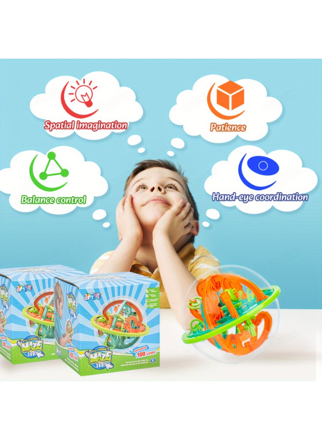 شبيلي كرة متاهة ثلاثية الأبعاد لعبة تعليمية STEM بلاستيكية للأطفال، الأولاد والبنات – تنمية المنطق والإدراك المكاني والملاحظة والتنسيق بين اليد والعين - Image 3