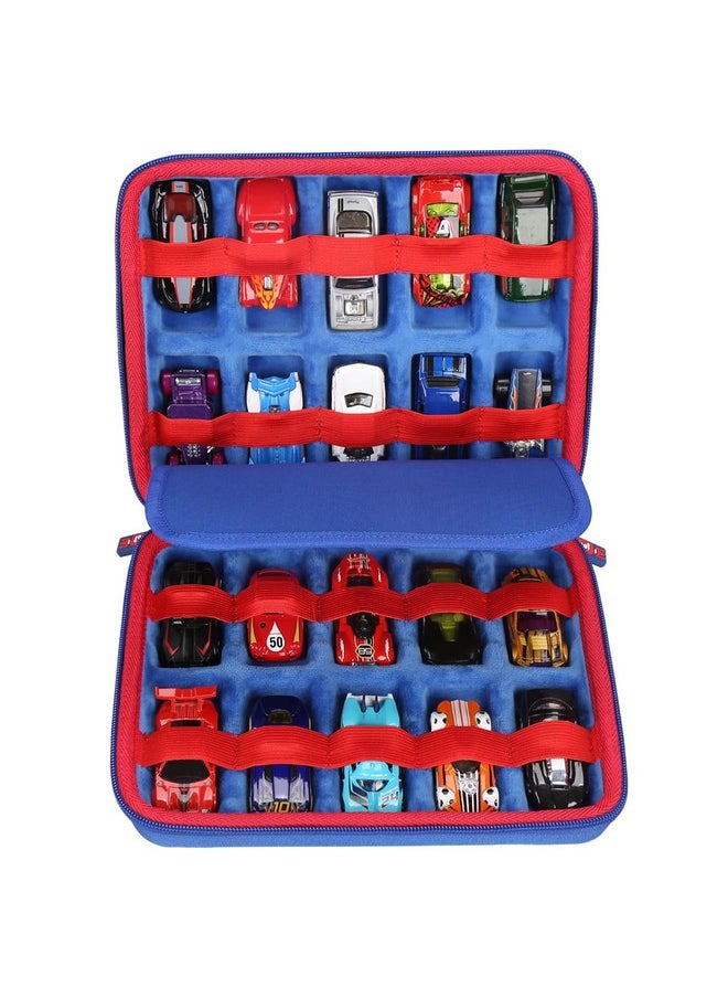 مشوي حقيبة حمل مقاومة للصدمات لـ Hot Wheels 20 Cars، منظم لعبة السيارات لتخزين سيارات Matchbox الخاصة بك، أزرق، حافظة فقط  - Image 2