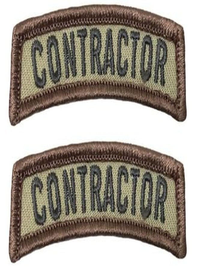 Contractor Rocker Tab Embroidered [Hook Fastener 2.75 x 1.0 Inches Patch] (CON1) 2 Piece for Jackets, Vests, Hats, Backpacks, and Tactical Gears.