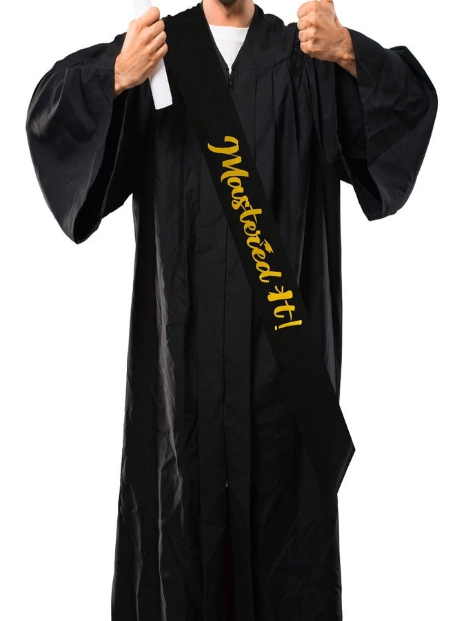 PYQWA Mastered It Sash, Black Sash with Gold Foil Class of 2025 Supplies, Congrats Grad Sash, Masters Graduation Gift for Her or Him, 2025 Graduation Celebrations Sashes - Image 5