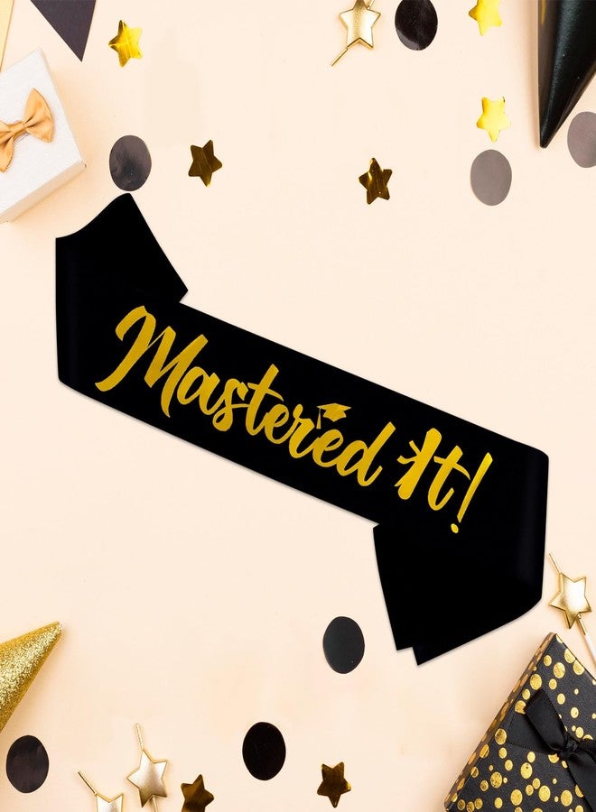 PYQWA Mastered It Sash, Black Sash with Gold Foil Class of 2025 Supplies, Congrats Grad Sash, Masters Graduation Gift for Her or Him, 2025 Graduation Celebrations Sashes - Image 4