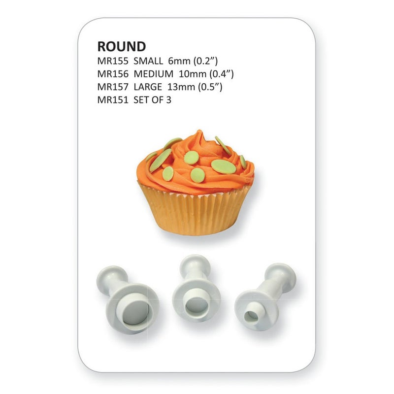 PME Plunger Cutters  Miniature Round  3-Pack - Image 3