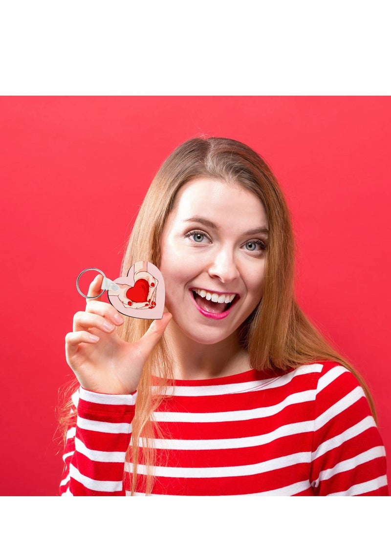 Excefore Sublimation Keychain Blanks Bulk, 36 Pcs DIY MDF Blank with Key Ring, 4 Shape Keychain, Double-Sided Printed Heat Transfer - Image 3