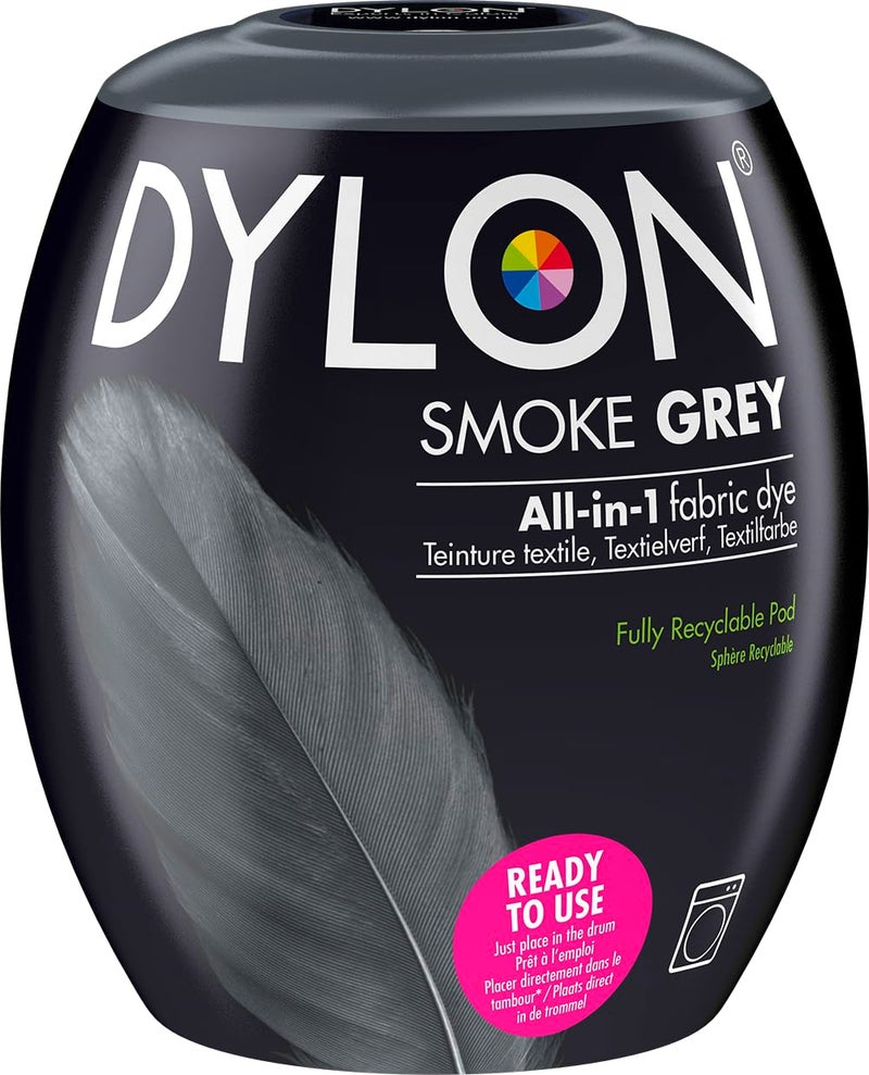 Dylon Washing Machine Fabric Dye Pod for Clothes & Soft Furnishings, Smoke Grey, 350 g (Pack of 1) (Packing May Vary) - Image 1