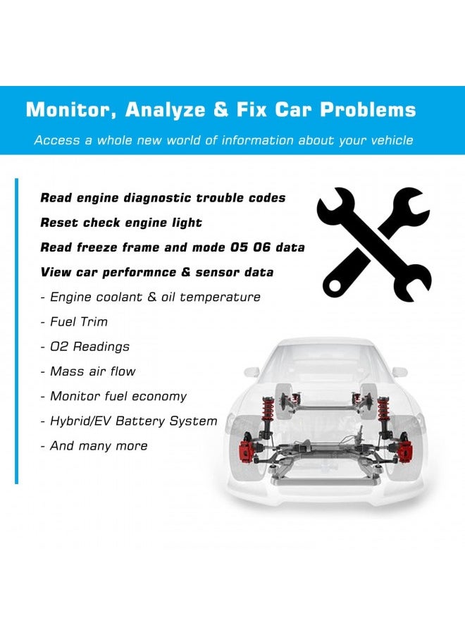 Veepeak Mini Bluetooth Obd Ii Scanner For Android Only, Auto Check Engine Light Code Reader Car Diagnostic Scan Tool