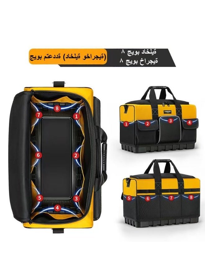 WINHUNT Tool Bag, 18 Inch Waterproof Hand Tools Organizer Bag, Oxford Cloth with a plastic bottom, Multiple Pockets, Great for Construction Electricians Carpentry and DIY Enthusiasts - Image 3
