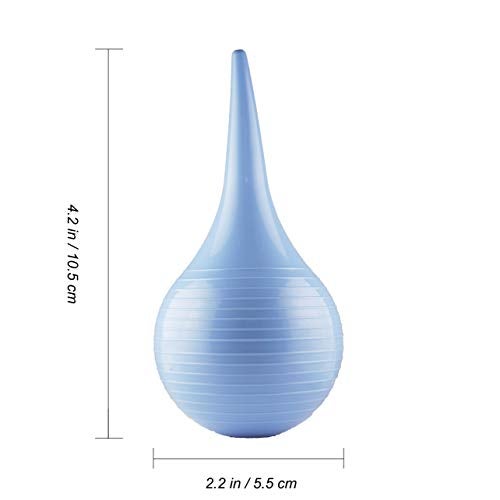 JIESI Rubber Suction Ear Syringe,60ml Hand Bulb Syringe Ear Washing Squeeze Bulb- Blue Smooth - Image 2