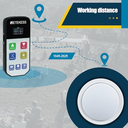 Retekess ريتيكيس TM102 جرس الأسئلة، جرس الخطر، 3 أوضاع عمل، 66 قدم، مفاتيح فعلية، لعبة عائلية للبالغين مع 4 أجراس قابلة للشحن - Image 5