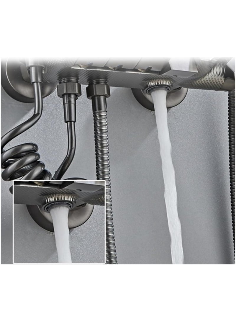 Modern Black 4-in-1 Smart Thermostatic Shower System | Overhead Rainfall, Handheld, Body Jets & Spout | Touch Control Panel Bathroom Shower Set - Image 3