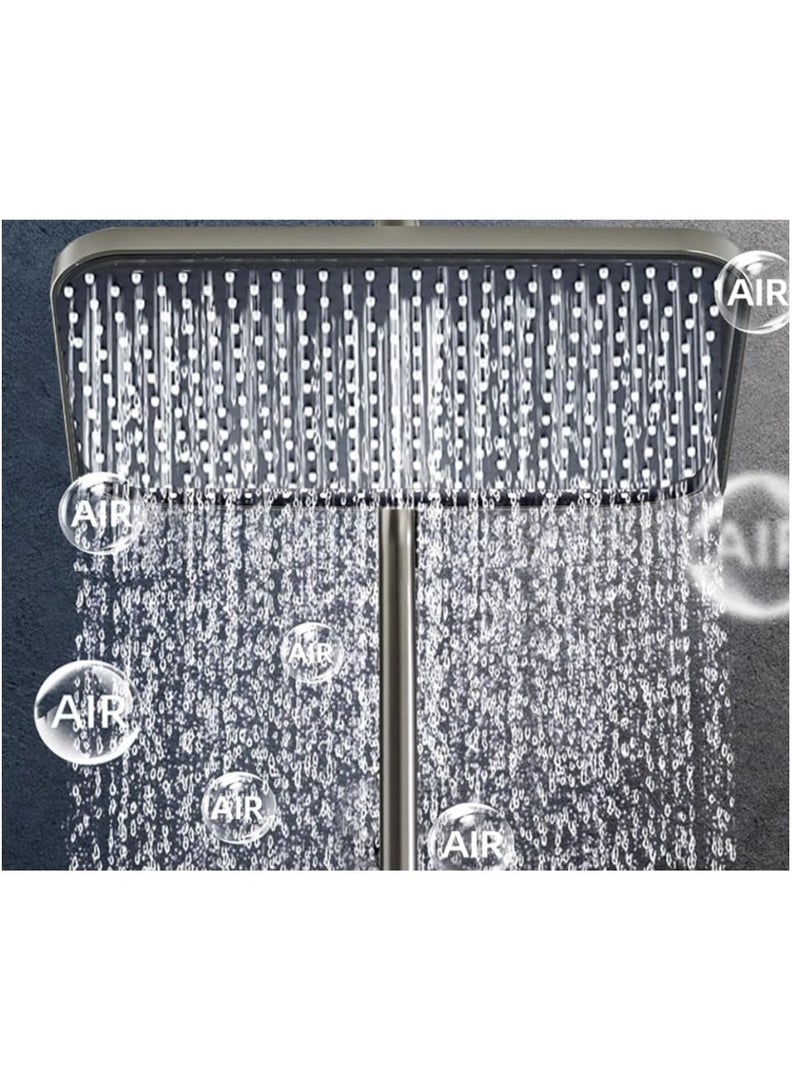 Modern Black 4-in-1 Smart Thermostatic Shower System | Overhead Rainfall, Handheld, Body Jets & Spout | Touch Control Panel Bathroom Shower Set - Image 4