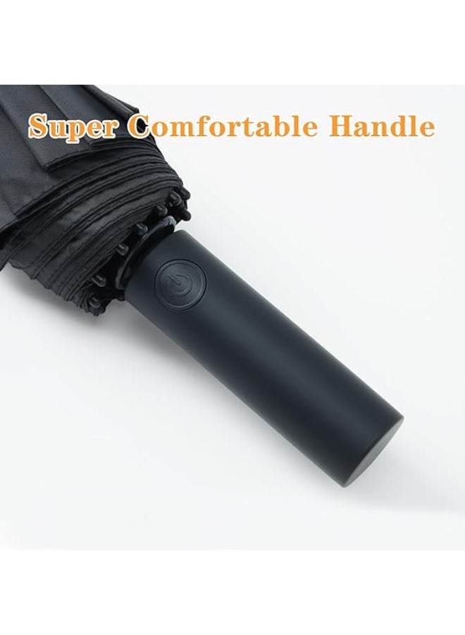 Bukela Large Double-Ribs Umbrella Automatic Folding Umbrella for Women Men, Travel, UPF 50+ UV Protection - Image 5