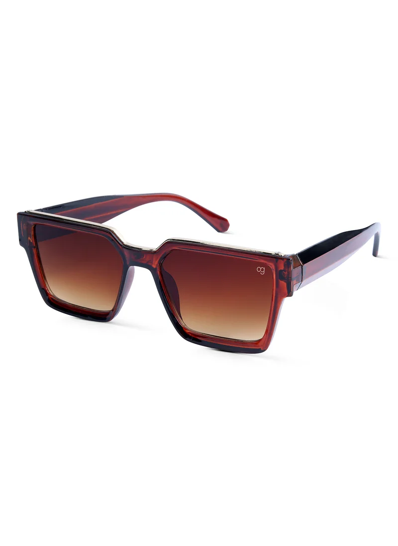 Woggles Designer Brown Polarized Square Sunglasses