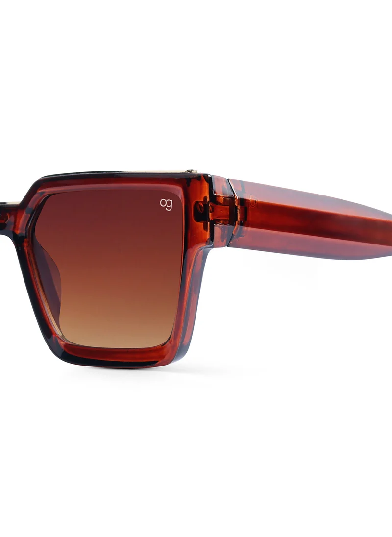 Woggles Designer Brown Polarized Square Sunglasses