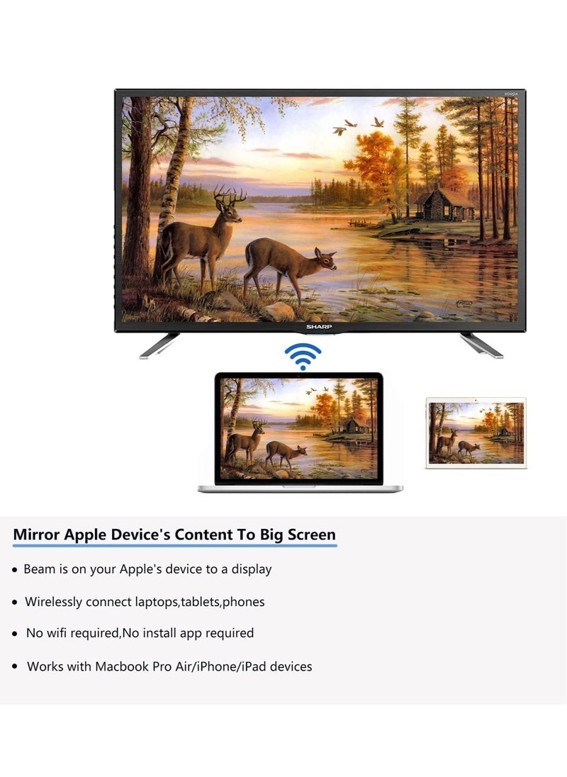 Excefore - محول عرض HDMI لاسلكي، شاشة 4k@60hz لبث الأفلام والبرامج التلفزيونية المباشرة عبر شبكة WiFi من iPhone وiPad وAndroid والكمبيوتر اللوحي، شبكة WiFi ثنائية النطاق 2.4 جيجا هرتز و5 جيجا هرتز - Image 1