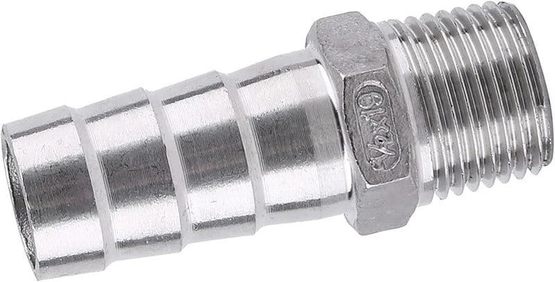 Stainless Steel SS304 1 2 Inch Male Thread Barb Hose Adapter Connector 19mm - Image 2
