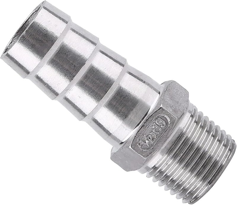 Stainless Steel SS304 1 2 Inch Male Thread Barb Hose Adapter Connector 19mm - Image 3