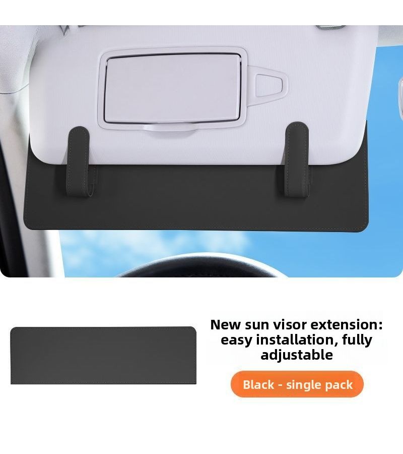 1pc Black Car Sun Visor Extension Board Driver Passenger Anti Glare Insulation Tool Universal - Image 3