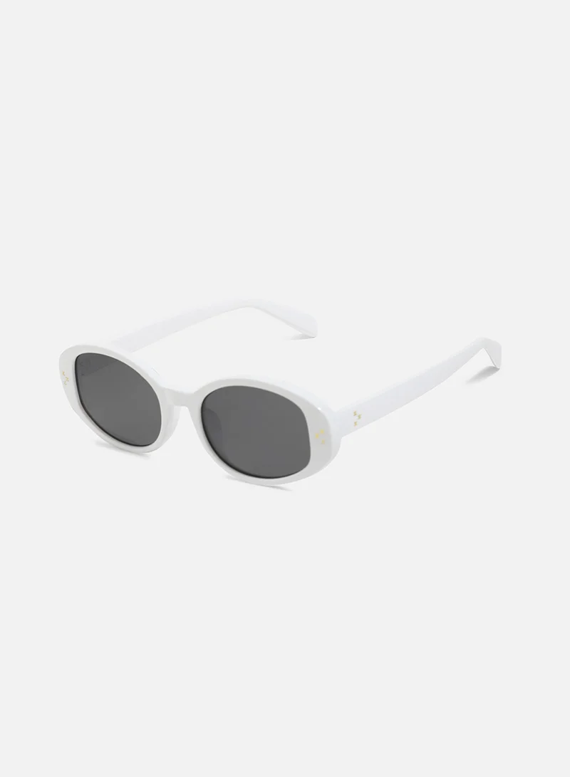 Haute Sauce Solid Oval Sunglasses - White
