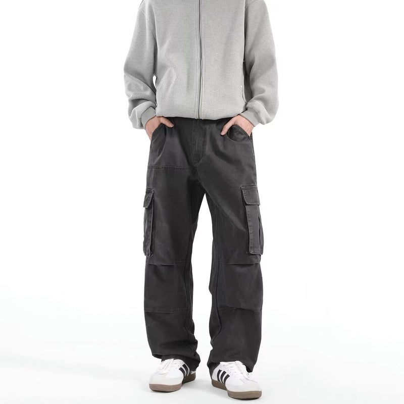 2026 Men's Cargo Pants, New Spring and Autumn Style, American Retro, Multi-Pocket, Heavy-Duty, Cool and Loose Straight-Leg Casual Long  Pants