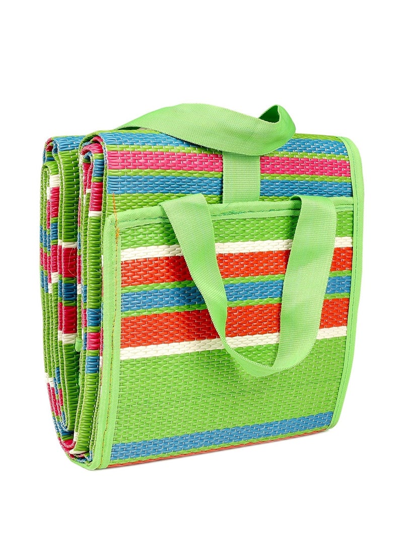 Impression Hut - Impression Hut Foldable Plastic Floor Mat MulticolorChatai Mats for Home Mixed Perfect for Picnics Beaches Outings WeatherProof MoldMildew Resistant Floor Carpet 4 x 6 Feet - Image 1