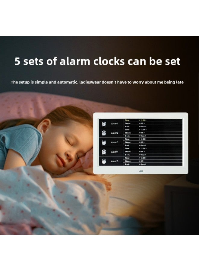 Manufacturers Directly Supply 8-inch Digital Clock Photo Frame Electronic LCD Large Subtitles For The Elderly To Remind The Clock Machine Wifi Temperature And Humidity-Color:7 Inch White WiFi Clock Machine - Image 5