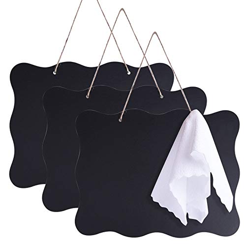 AUSTOR 3 Pack Chalkboard Sign 8x10 inch Double Sided Erasable Message Board with Hanging String and Cleaning Cloth for Wedding, Kitchen and Crafts - Image 1