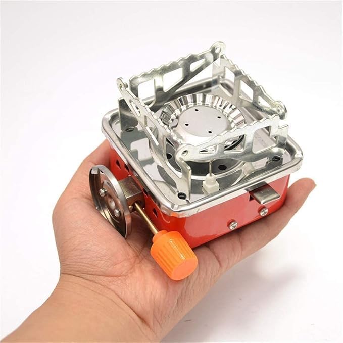 EYUVAA LABEL Alloy Steel Portable Camping Stove for Travel Lightweight Backpack Butane Gas Burner,Compact Cooking Stove,Small Foldable Gas Stove for Hiking,Outdoor Cooking,and Camping(Pack of 2) - Image 2
