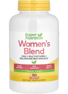 Super Nutrition Women's Blend, Daily Multivitamin Plus Balancing Botanicals, Iron Free, 180 Tablets 