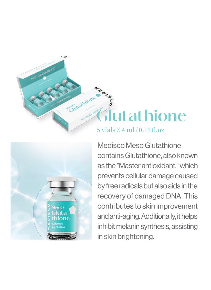 Medisco MESO Glutathione Powerful Antioxidant Solution for Radiant Youthful Skin 5 Ampules x 4ml