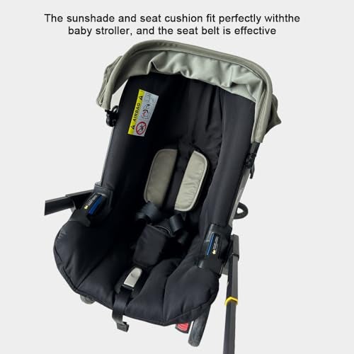 Feliliber Stroller Accessory Washing Kit Textile Set, Colorful Canopy & Water Resistance Soft Cushion Compatible with DOONA CAR SEAT Strollers (Desert Green & Black) - Image 5
