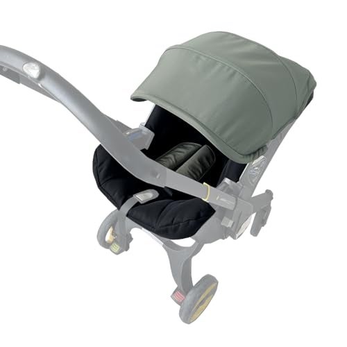 Feliliber Stroller Accessory Washing Kit Textile Set, Colorful Canopy & Water Resistance Soft Cushion Compatible with DOONA CAR SEAT Strollers (Desert Green & Black) - Image 1
