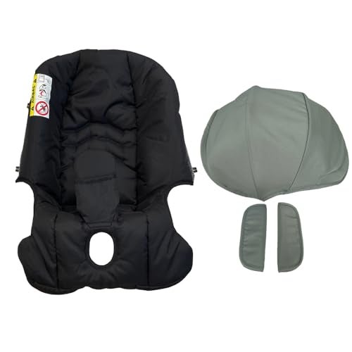 Feliliber Stroller Accessory Washing Kit Textile Set, Colorful Canopy & Water Resistance Soft Cushion Compatible with DOONA CAR SEAT Strollers (Desert Green & Black) - Image 2
