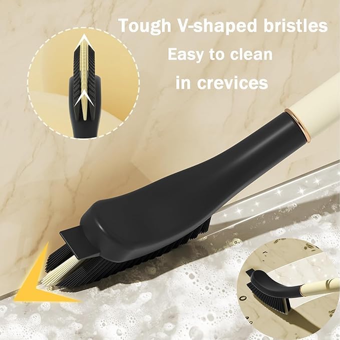 ASZTRIK Multifunctional Gap Cleaning Brush, Hard Bristle Crevice Cleaning Brush Long Handle Bathroom Gap Brush Gap Cleaning Brush Tools for Household Use, Kitchen Surfaces, Tiles & Faucets - Image 4