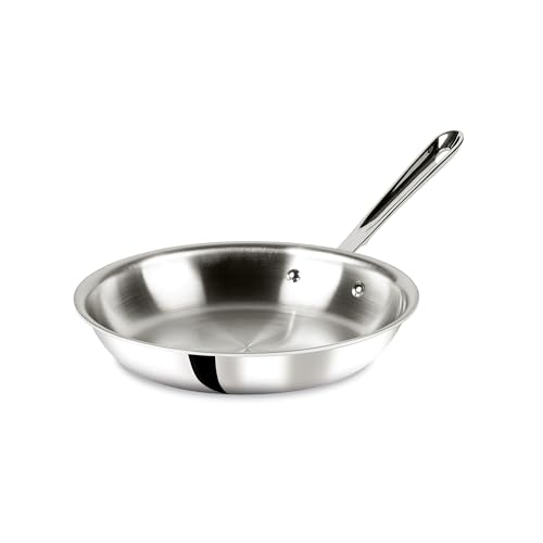 All-Clad AllClad D3 10 Inch Stainless Steel Frying pan 3Ply Stainless Steel Pan Induction Oven Broiler Safe 600F Skillet Professional Cookware Silver 