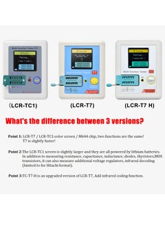 Excefore Transistor Meter, LCR-TC1 Multi-Function Capacitance Resistance ESR Tester, 1.8" Full Color Display Transistor Meter Tester,  for Diode Triode Capacitor Resistor Transistor LCR ESR NPN PNP MOSFET  - Image 5