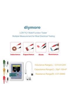 Excefore Transistor Meter, LCR-TC1 Multi-Function Capacitance Resistance ESR Tester, 1.8" Full Color Display Transistor Meter Tester,  for Diode Triode Capacitor Resistor Transistor LCR ESR NPN PNP MOSFET  - Image 2