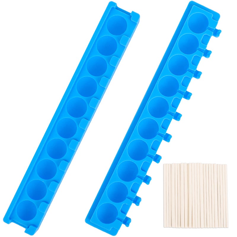 قوالب مصاصة بيزيا 1 عبوة مع 50 عصا ورقية سعة 10 قوالب كرات صلبة من السيليكون ثلاثية الأبعاد DIY شوكولاتة