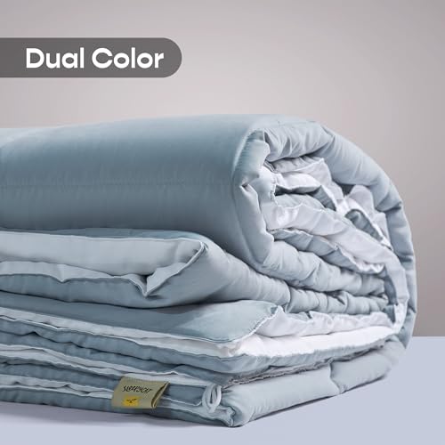 SleepyCat Summer Reversible AC Comforter - Hotel Like Feel 120 GSM Lightweight Blanket, Quilted Design, Machine Washable - Rhino Grey Coconut White (Double Size 90x100) - Image 4