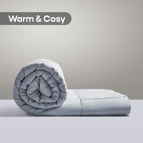 SleepyCat Summer Reversible AC Comforter - Hotel Like Feel 120 GSM Lightweight Blanket, Quilted Design, Machine Washable - Rhino Grey Coconut White (Double Size 90x100) - Image 2