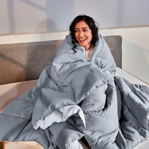 SleepyCat Summer Reversible AC Comforter - Hotel Like Feel 120 GSM Lightweight Blanket, Quilted Design, Machine Washable - Rhino Grey Coconut White (Double Size 90x100) - Image 1