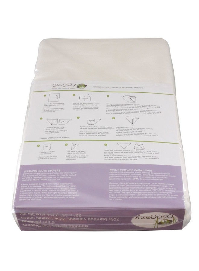 OsoCozy Bamboo/Organic Cotton Flat Cloth Diapers - Birdseye Weave - 32 x 35 Inch One-Layered Nappies, Super Soft 70% Bamboo, 30% Organic Cotton, Unbleached Natural Color. 6 Count - Image 3
