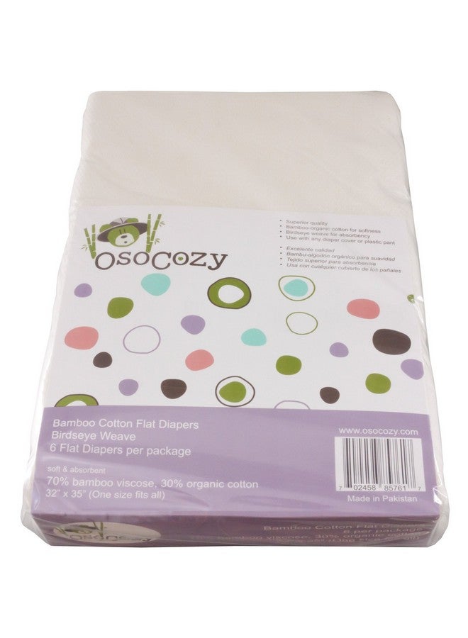 OsoCozy Bamboo/Organic Cotton Flat Cloth Diapers - Birdseye Weave - 32 x 35 Inch One-Layered Nappies, Super Soft 70% Bamboo, 30% Organic Cotton, Unbleached Natural Color. 6 Count - Image 2