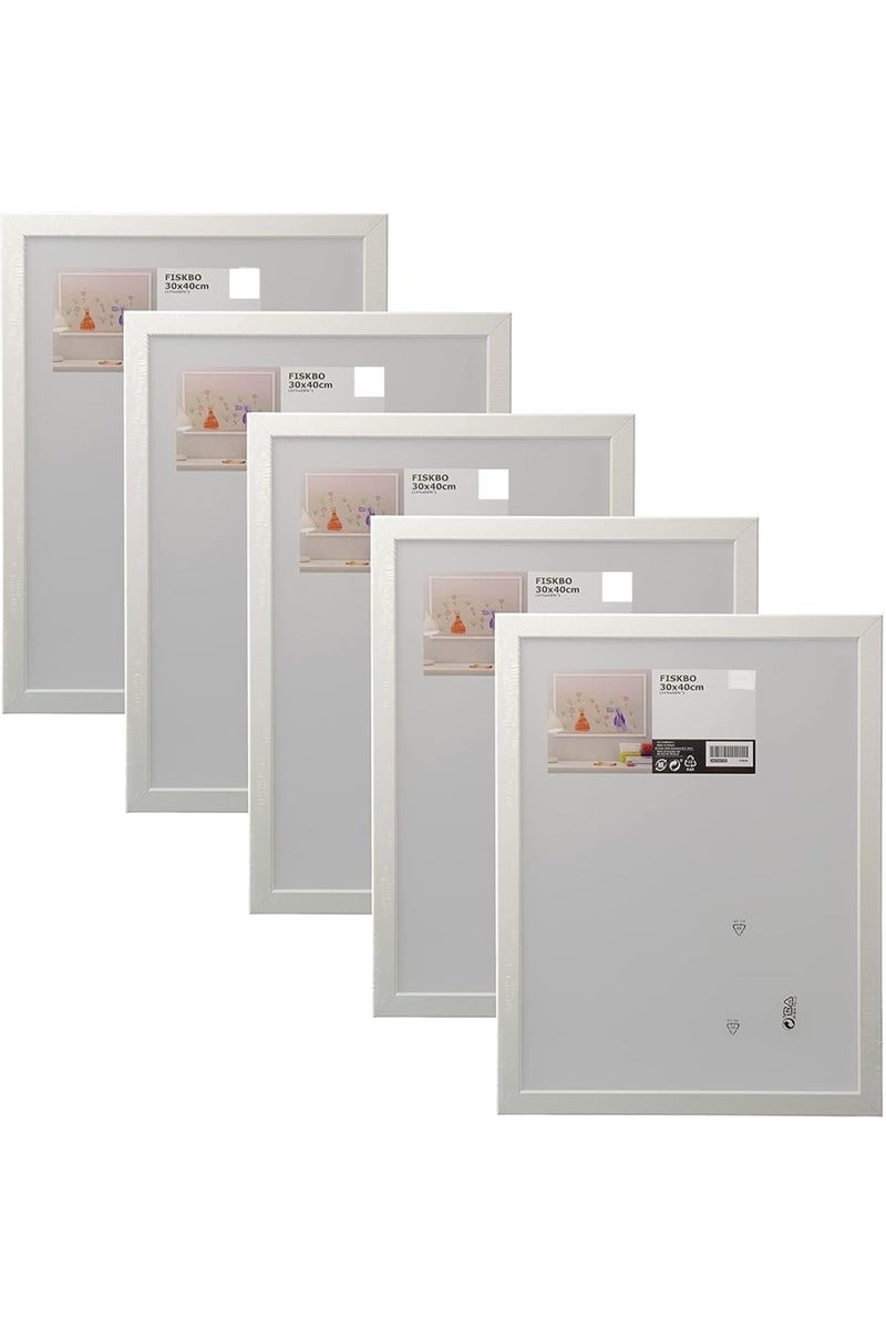 A set of five photo frames made of plastic and fiber, measuring 30x40 cm.  - Image 1