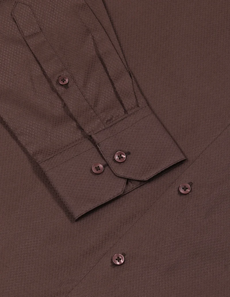 Arrow Brown Manhattan Slim Fit Patterned Shirt for Men | Best Price UAE