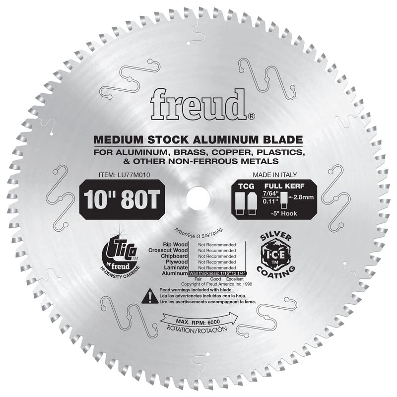 Freud LU77M010: 10" Medium Stock Aluminum Blade - Image 1