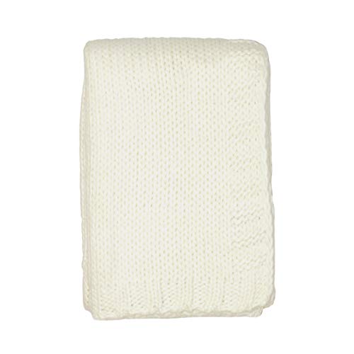 NoJo Kimberly Grant Large Gauge Cable Knit Blanket, Ivory Large Gauge - Image 5