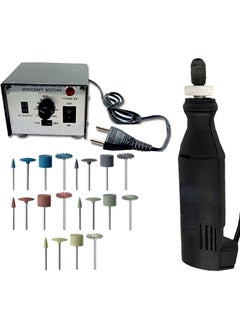 DIY Crafts 12x Random Burr, Rubber/Stones Burr, Tools Minicraft Machine/Mini Drill Machine With 12V Speed And Direction Control Stabilizer Elimeter Box Adjust (12x Random Burr, Rubber/Stones Burr)