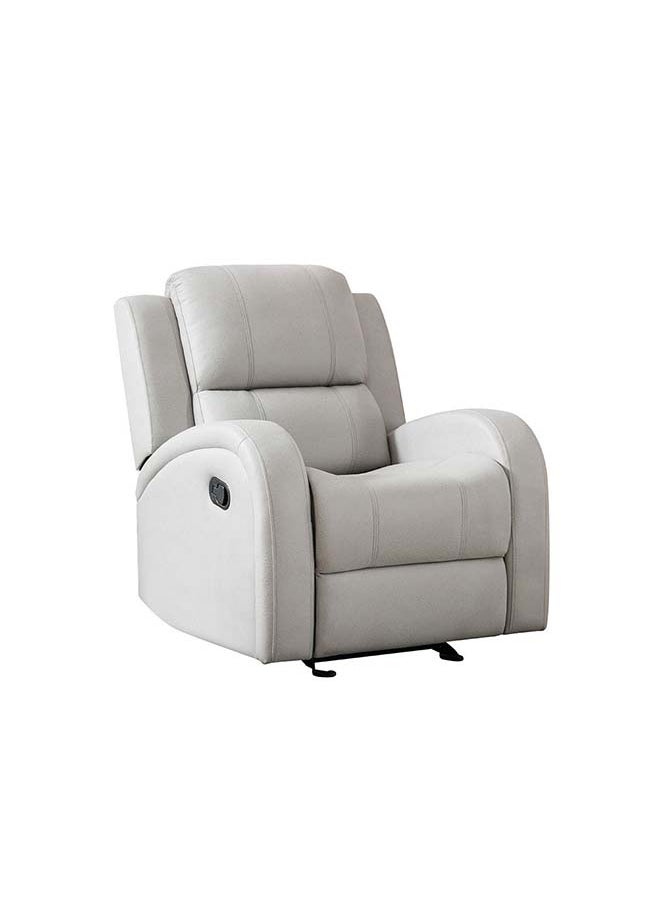 DANUBE HOME Danube Home Crimson 1 Seater Fabric Recliner Sofa Modern Design One Seat Relaxing Chair Comfortable Living Room Furniture L 83 x W 96 x H 97 cm Off White  - Image 1