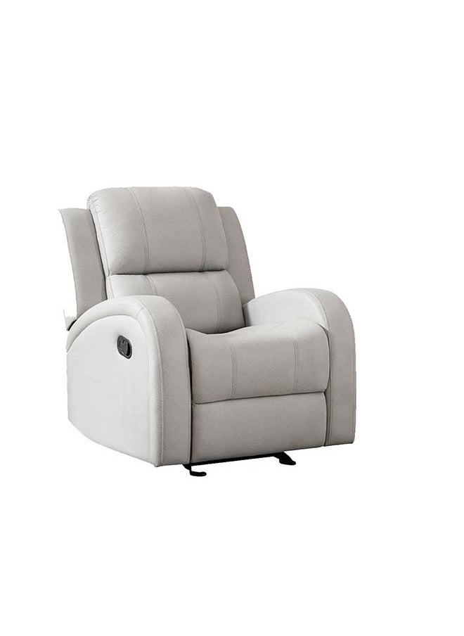 DANUBE HOME Danube Home Crimson 1 Seater Fabric Recliner Sofa Modern Design One Seat Relaxing Chair Comfortable Living Room Furniture L 83 x W 96 x H 97 cm Off White  - Image 2