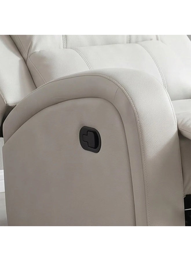 Danube Home Crimson 1 Seater Fabric Recliner Sofa Modern Design One Seat Relaxing Chair Comfortable Living Room Furniture L 83 x W 96 x H 97 cm Off White - Image 5